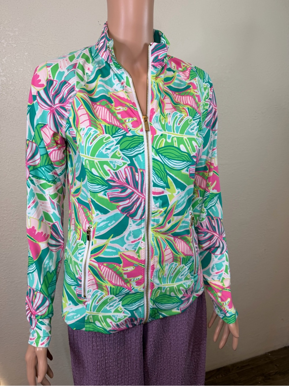 Sigrid Olsen Women’s S Full Zip Tropical Floral Golf Tennis Jacket Pockets - Picture 2 of 16